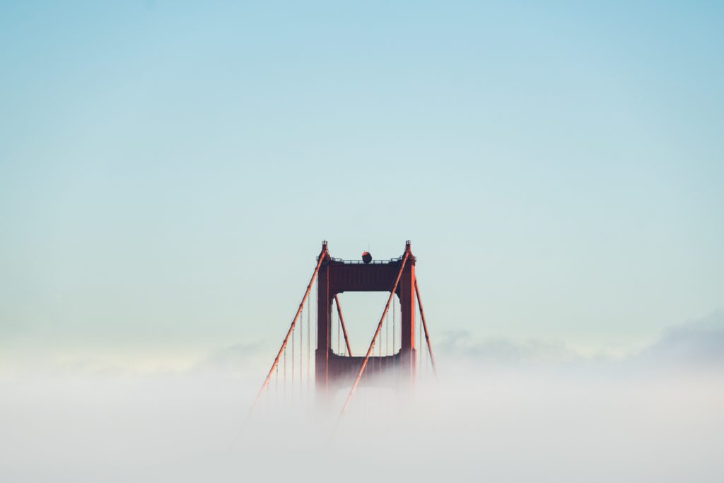 Golden Gate Bridge in fog